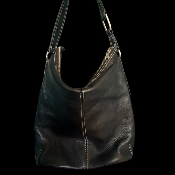 Rolfs Black Leather Shoulder Bag - Picture 3 of 5